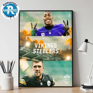 2025 NFL Dublin Game Pittsburgh Steelers Vs Minnesota Vikings In Croke Park On 28th September 2025 Home Decor Poster Canvas