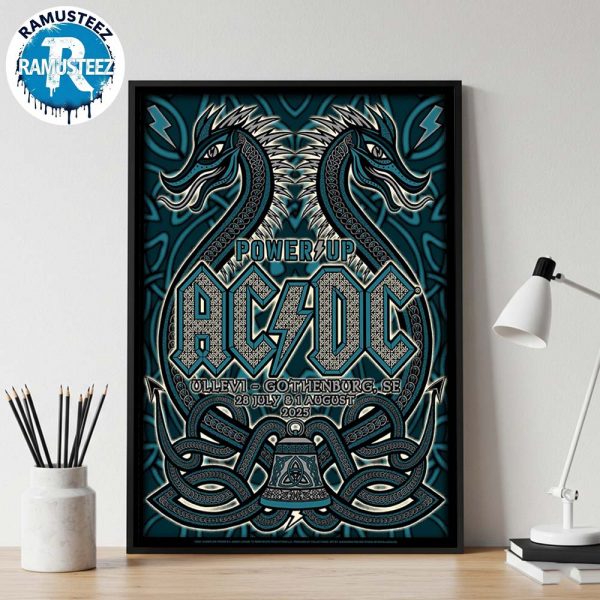 ACDC Gothenburg SE Music Poster At Ullevi Stadium On July 28th And August 1st Power Up Tour 2025 Wall Decor Poster Canvas