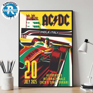 ACDC Imola Italy 2025 Concert Poster For Autodromo Enzo e Dino Ferrari Tee On July 20 PWR UP Event Tour 2025 Home Decor Poster Canvas