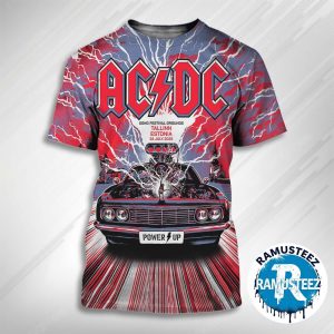 ACDC Power Up Tour 2025 Poster Music In Tallinn Estonia At Tallinn Song Festival Grounds On July 24th 2025 All Over Print T-Shirt