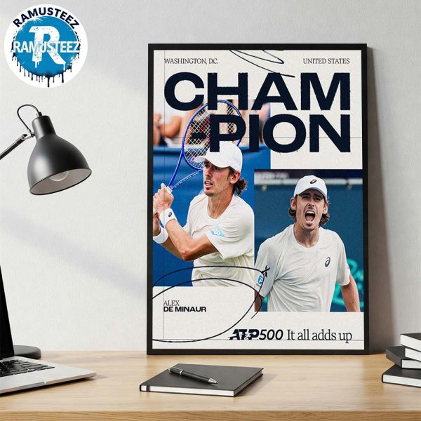 Alex De Minaur Claims His 10th ATP Tour Title Win Washington Open Champions 2025 Wall Decor Poster Canvas