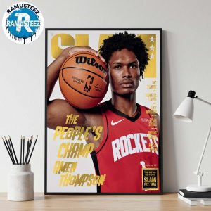 Amen Thompson From Houston Rockets The Peoples Champ Cover By SLAM 257 The Metal Gold Editions Home Decor Poster Canvas