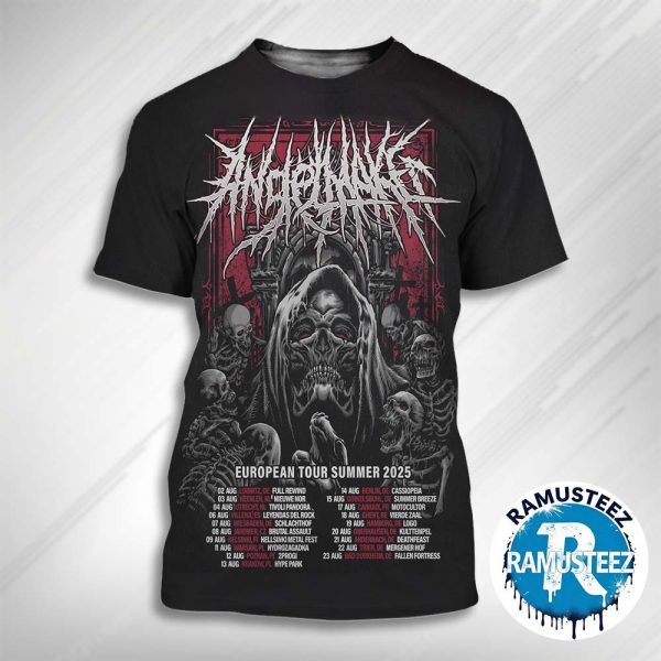 AngelMaker European Tour Summer 2025 Dates List Kick Off On August 2nd In Lobnitz DE Full Rewind All Over Print T-Shirt