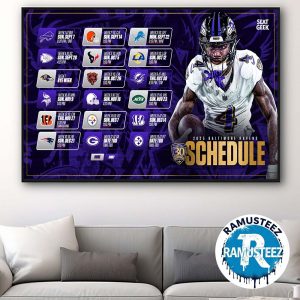 Baltimore Ravens 2025 Regular Season NFL Schedule Home Decor Poster Canvas