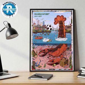 Boston FIFA Poster Art John Rego FIFA World Cup 2026 Boston Host City On June 11th-July 19th 2026 Home Decor Poster Canvas