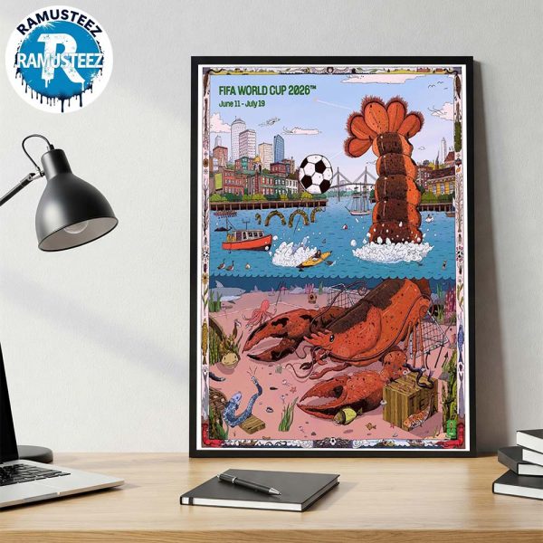 Boston FIFA Poster Art John Rego FIFA World Cup 2026 Boston Host City On June 11th-July 19th 2026 Home Decor Poster Canvas