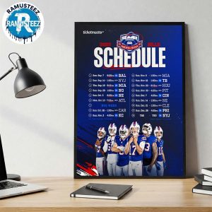 Buffalo Bills 2025 Regular Season NFL Schedule Wall Decor Poster Canvas