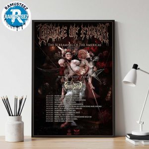 Cradle Of Filth Mexican Filthlings The Screaming Of The Americas Tour 2025 Dates List Kick Off September 9th In Ciudad Obregon At Centro Magno Two Sided Print T-Shirt Poster Canvas