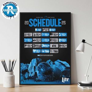 Carolina Panthers 2025 Regular Season NFL Schedule Wall Decor Poster Canvas