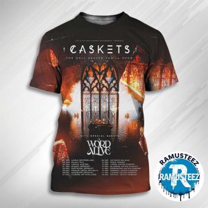 Caskets Band The Only Heaven You’ll Know UK And Europe Tour 2025 Dates List For November And December 2025 All Over Print T-Shirt