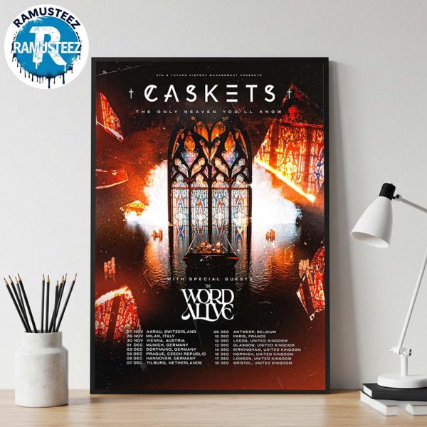 Caskets Band The Only Heaven You’ll Know UK And Europe Tour 2025 Dates List For November And December 2025 Home Decor Poster Canvas