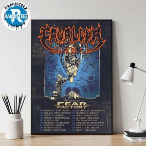 Cavalera Conspiracy Performing CHAOS AD In The US 2025 Tour Dates List For September And October 2025 With Special Guest Fear Factory Home Decor Poster Canvas
