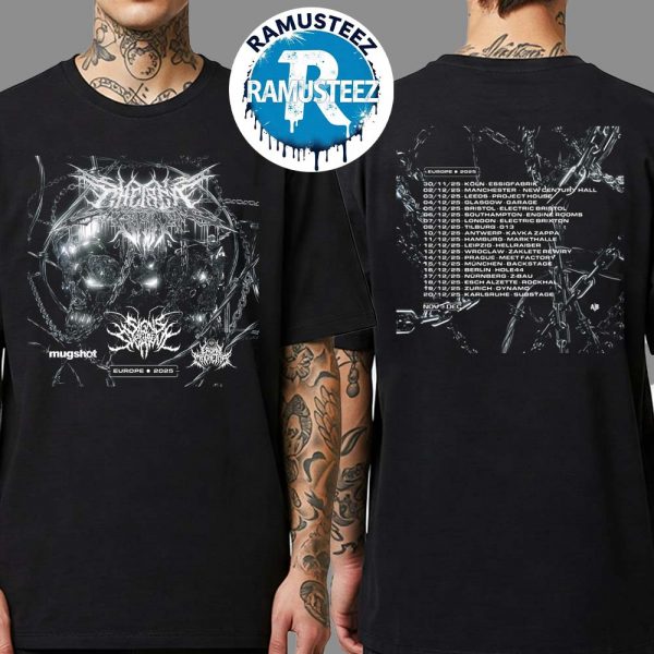 Chelsea Grin Europe Tour 2025 Dates List Kick Off On November 30 In Koln DE At Essigfabrik Two Sided Print T-Shirt