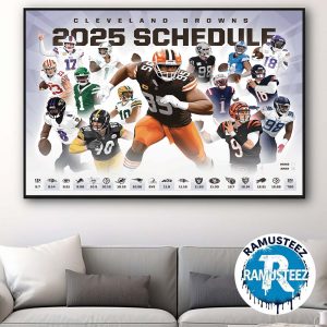 Cleveland Browns 2025 Regular Season NFL Schedule Wall Decor Poster Canvas