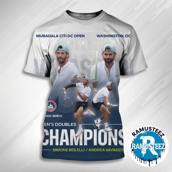 Congrats Andrea Vavassori And Simone Bolelli Achived Mubadala Citi DC Open Champions 2025 Win Their 7th Title 3D T-Shirt
