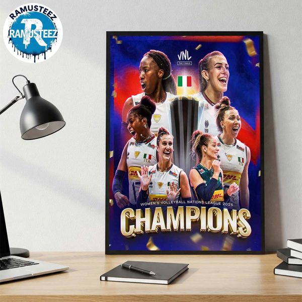 Congrats Italy Volleyball Team Are Women Volleyball Nation League 2025 Champions Again Wall Poster Canvas