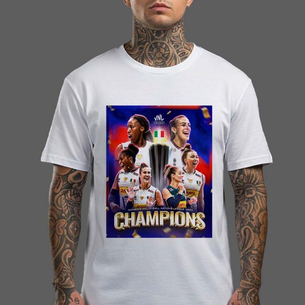 Congrats Italy Volleyball Team Are Women Volleyball Nation League 2025 Champions Again White Unisex T-Shirt