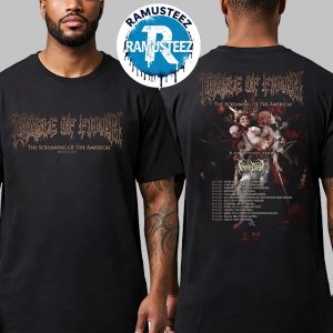 Cradle Of Filth Mexican Filthlings The Screaming Of The Americas Tour 2025 Dates List Kick Off September 9th In Ciudad Obregon At Centro Magno Two Sided Print T-Shirt