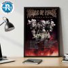 Cradle Of Filth Splintered In Winter Europe Tour 2025 Dates List Kick Off On November 17th In Zurich CH At Komplex 457 Home Decor Poster Canvas