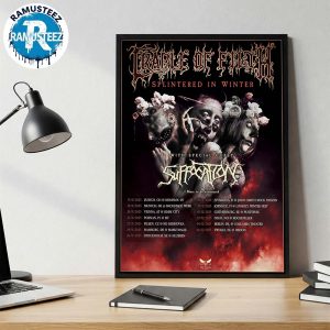 Cradle Of Filth Splintered In Winter Europe Tour 2025 Dates List Kick Off On November 17th In Zurich CH At Komplex 457 Home Decor Poster Canvas