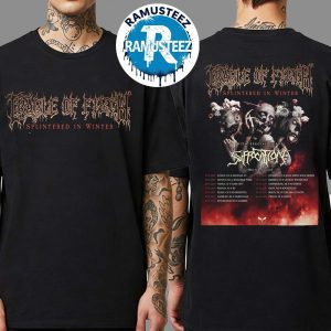 Cradle Of Filth Splintered In Winter Europe Tour 2025 Dates List Kick Off On November 17th In Zurich CH At Komplex 457 Two Sided Print T-Shirt