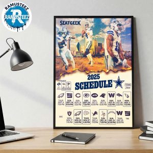Dallas Cowboys 2025 Regular Season NFL Schedule Home Decor Poster Canvas