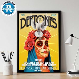Deftones Dia De Los Sixth Annual Music Poster At Petco Park In San Diego CA On November 1St 2025 Wall Decor Poster Canvas
