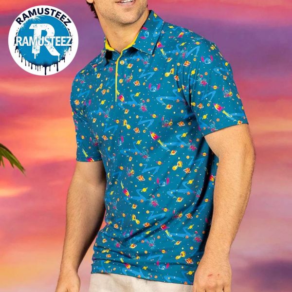 Disney Lilo And Stitch Deep Space Trouble x RSVLTS Collection Polo T-Shirt