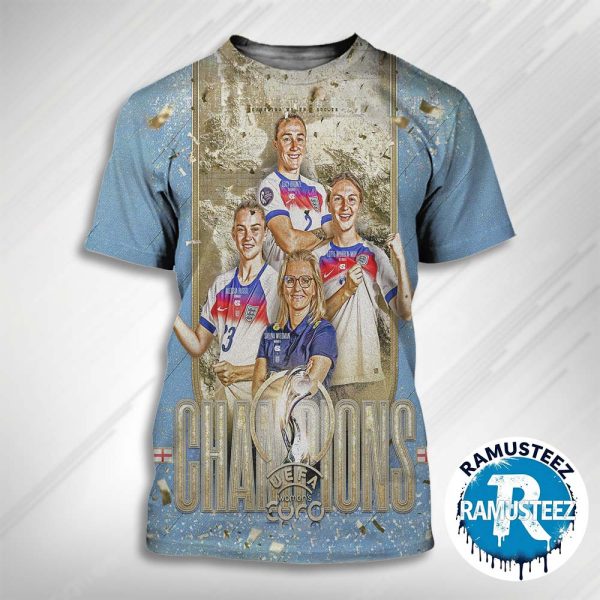 England Women National Football Team Defeat Spain Football Team Win UEFA Women Euro Champions 2025 3D Classic T-Shirt