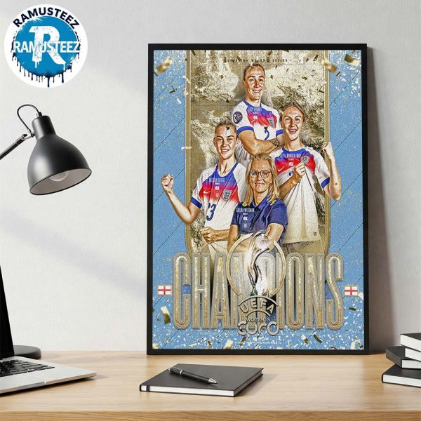 England Women National Football Team Defeat Spain Football Team Win UEFA Women Euro Champions 2025 Home Decor Poster Canvas