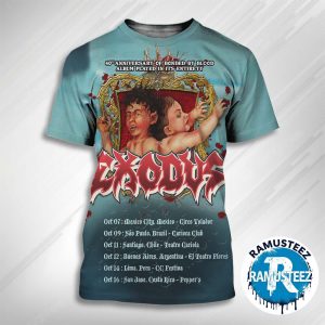 Exodus Band Celebrate 40th Anniversary Of Bonded By Blood 2025 Cities List For October 2025 All Over Print Shirt