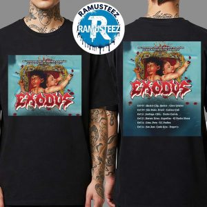 Exodus Band Celebrate 40th Anniversary Of Bonded By Blood 2025 Cities List For October 2025 Two Sided Print Unisex T-Shirt