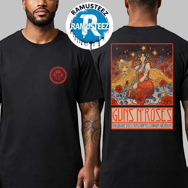 Guns N Roses Merch Tee Vienna On July 24 2025 At Ernst Happel Staduim In Vienna AT Two Sided Print Unisex T-Shirt