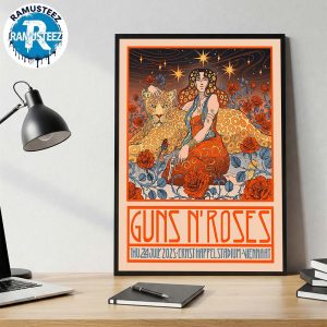 Guns N Roses Official Show Poster On July 24 2025 At Ernst Happel Staduim In Vienna AT Wall Decor Poster Canvas