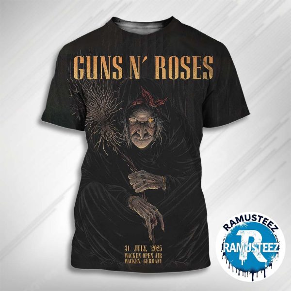 Guns N Roses Wacken Open Air 2025 Tonight Poster On July 31 In Wacken Germany All Over Print T-Shirt