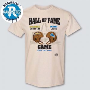Hall of Fame Game 2025 Dueling Throwback Helmet Detroit Lions Vs Los Angeles Chargers 2025 Pro Football Hall Of Fame Vintage T-Shirt