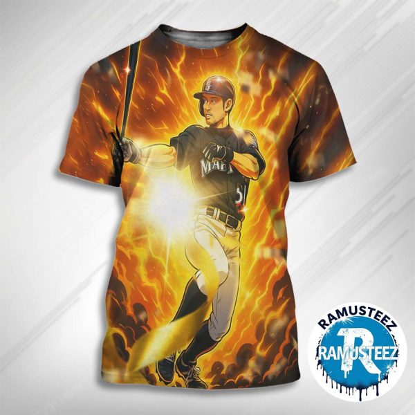 Ichiro Suzuki Set His Heart Ablaze On The Way To A Hall Of Fame Career All Over Print Unisex T-Shirt