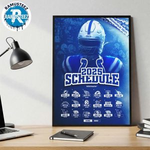 Indianapolis Colts 2025 Regular Season NFL Schedule Wall Decor Poster Canvas