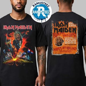 Iron Maiden Arnhem NL Merchandise Run For Your Lives 2025 Tour Netherlands Tee On July 23th 2025 At GelreDome Two Sided Print T-Shirt