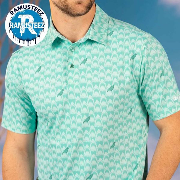 Jaws 50th Anniversary Smile You Son Of A RSVLTS Collection Gift For Golfer Polo T-Shirt
