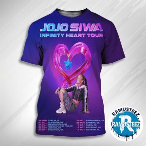 Jojo Siwa Europe Infinity Heart Tour 2025 Cities List Kick Off In Dublin IE On September 29th 3D Unisex T-Shirt