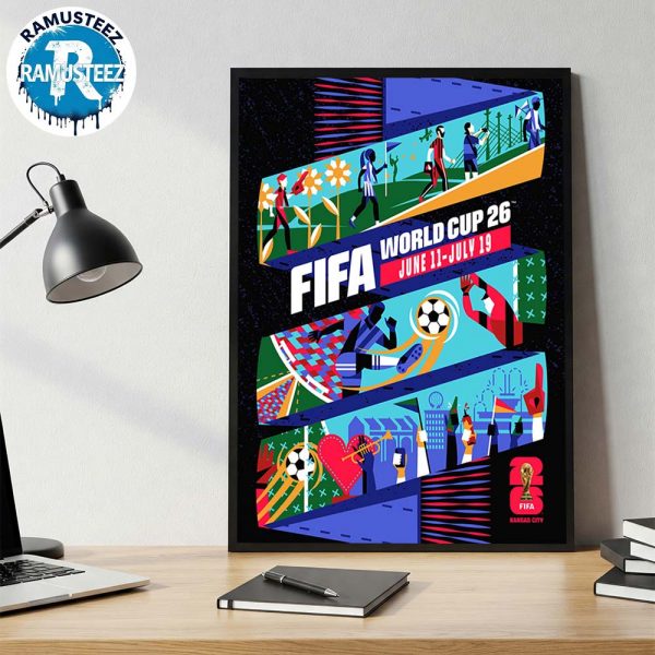 Los Angeles FIFA 2026 Poster By Thieb Delaporte-Richard Official Host City In Los Angeles On June 11th-July 19th FIFA World Cup 2026 Poster Canvas
