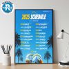 Las Vegas Raiders 2025 Regular Official Season NFL Schedule Home Decor Poster Canvas
