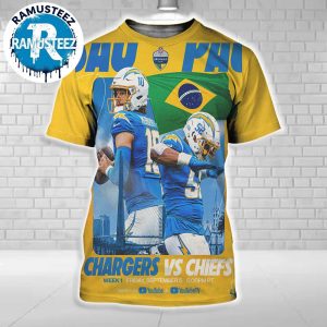 Los Angeles Chargers Vs Kansas City Chiefs Matchup In Sao Paulo Brazil In Week 1 At Arena Corinthians On September 5 2025 All Over Print Shirt