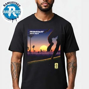 Los Angeles FIFA 2026 Poster By Thieb Delaporte-Richard Official Host City In Los Angeles On June 11th-July 19th FIFA World Cup 2026 Black T-Shirt