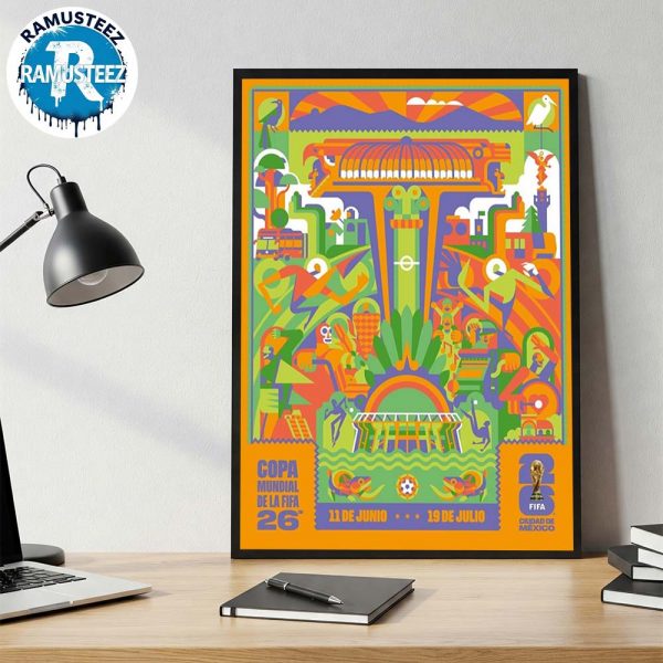 Mexico City FIFA 2026 Host City Poster By Cuemanche In Mexico City On June 11th-July 19th FIFA World Cup 2026 Wall Decor Poster Canvas