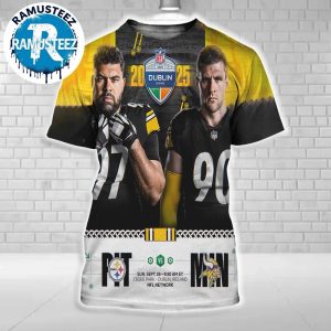 Minnesota Vikings Vs Pittsburgh Steelers Matchup Week 4 In Dublin Ireland At Croke Park On September 28 2025 All Over Print Shirt
