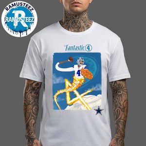 NFL Dak Prescott From Dallas Cowboys Cover Film The Fantastic Four First Steps 2025 Unisex T-Shirt
