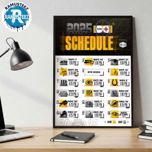 Pittsburgh Steelers 2025 Regular Official Season NFL Schedule Wall Decor Poster Canvas