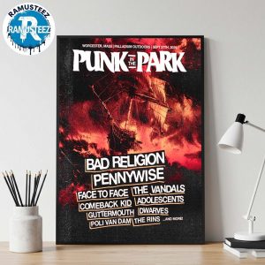 Punk In The Park Boston Fesitval 2025 Poster Line Up In Worcester Mass On Sept 27th 2025 At Palladium Outdoors Wall Decor Poster Canvas